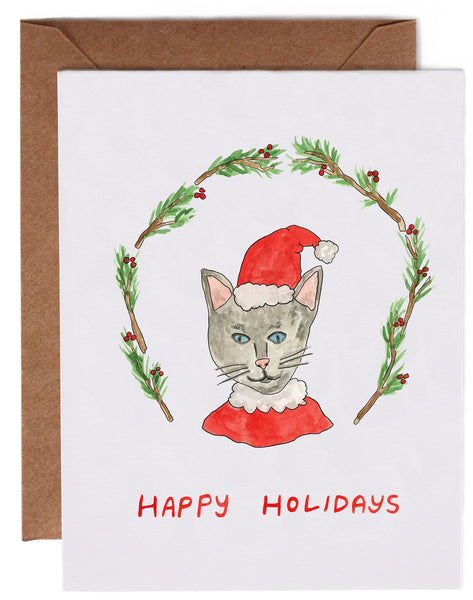 Santa Cat Holiday Cards (8 count)
